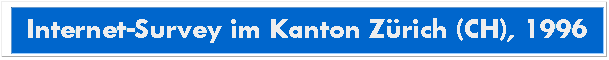 Internet-Survey im Kanton Zürich (CH), 1996